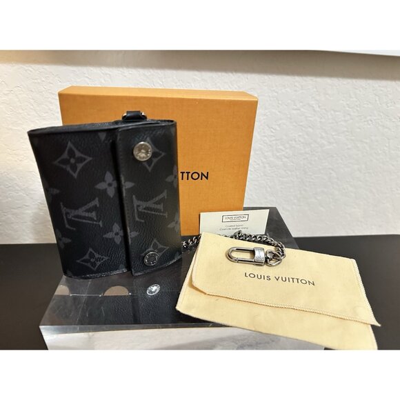 LOUIS VUITTON Tri-fold Monogram Rivet Eclipse Chain compact wallet (K) - Picture 2 of 16